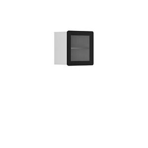 Black Red White Závěsná vitrína: Poss LIGHT SFW1W / 5/5 Farba: sivý wolfram/grafitové sklo/čierny lakovaný rám