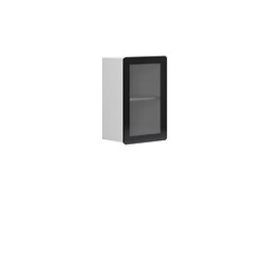Black Red White Závěsná vitrína: Poss LIGHT SFW1W / 8/5 Farba: sivý wolfram/grafitové sklo/čierny lakovaný rám