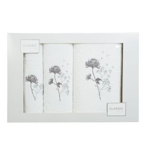ArtFir Sada ručníků | bílá s květinami