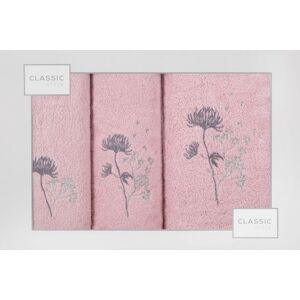 ArtFir Sada ručníků | růžová s květinami