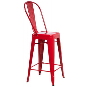 ArtD Barová židle Paris Back inspirovaná Tolix červená