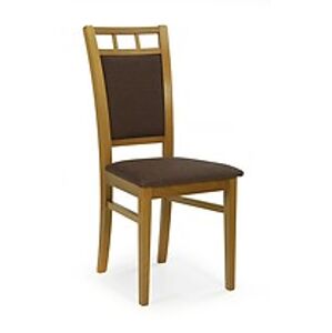 BRW Jídelní židle: FRANCO HALMAR - poťahový materiál: Nábytková látka - torent beige, HALMAR - drevo: orech tmavý