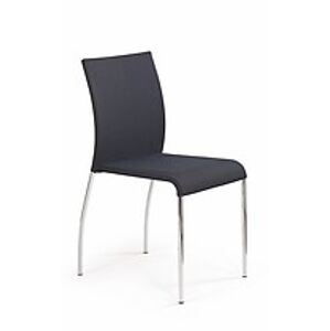 BRW Jídelní židle: K117 HALMAR - poťahový materiál: Nábytková látka - grafit, HALMAR - sklo/kov: chróm