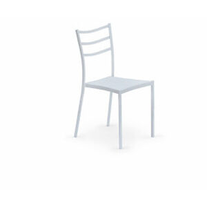 BRW Jídelní židle: K159 HALMAR - sklo/kov: biela, HALMAR - plast, polypropylen, polycarbonat: biely