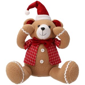 ArtJum Vánoční medvídek sedící s červenou vestou