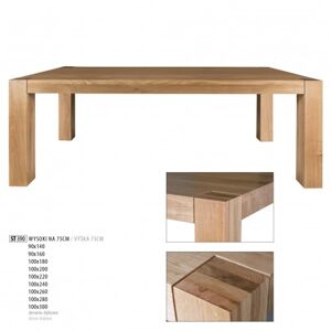 Drewmax Jídelní stůl - masiv ST390 / dub Provedení: G 100 x 75 x 260 cm