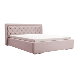 ArtIdz Čalouněná manželská postel DANIELLE | růžová 160 x 200 cm Typ: Drevený rošt
