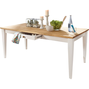 Jídelní stůl Marone Klasik, dekor bílá-dřevo, masiv, borovice