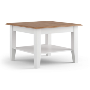 Konferenční stolek Belluno Elegante, malý, dekor bílý | zlatý dub, masiv, borovice
