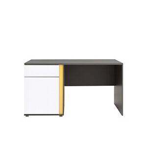 BRW Kancelářský stůl: GRAPHIC-BIU1D1SL Farba: šedý/biely lesk