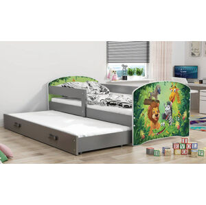 BMS Dětská obrázková postel s přistýlkou LUKI 2 | šedá Obrázek: ZOO
