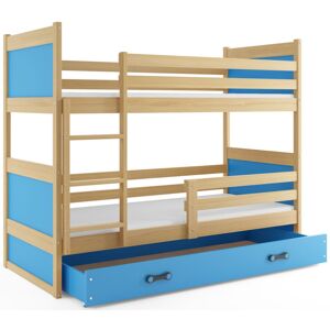 BMS Dětská patrová postel RICO | borovice 80 x 190 cm Barva: Modrá