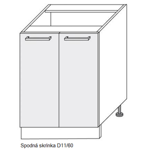 ArtExt Kuchyňská linka Brerra - lesk Kuchyně: Spodní skříňka D11/60 / (ŠxVxH) 60 x 82 x 50 cm