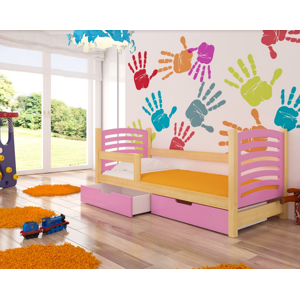 ArtAdrk Dětská postel CAMINO Barva: Borovice / růžová