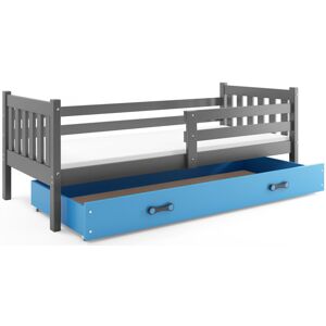 BMS Dětská postel s úložným prostorem CARINO | 90 x 200 cm Barva: Šedá / Modrá