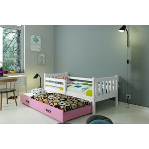 BMS Dětská postel s přistýlkou CARINO 2 Barva: bílá / růžová