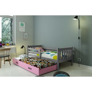 BMS Dětská postel s přistýlkou CARINO 2 Barva: Šedá / růžová