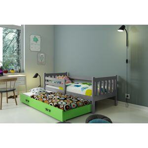 BMS Dětská postel s přistýlkou CARINO 2 Barva: Šedá / zelená