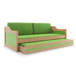 BMS Dětská postel s přistýlkou DAWID | borovice 90 x 200 cm Barva: Zelená