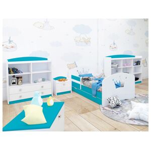 Happy Babies Dětská postel Happy design / korunka Farba: Modrá / biela, Prevedenie: L04 / 80 x 160 cm /S úložným priestorom