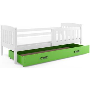 BMS Dětská postel KUBUŠ 1 s úložným prostorem| bílá Barva: bílá / zelená, Rozměr: 160 x 80 cm
