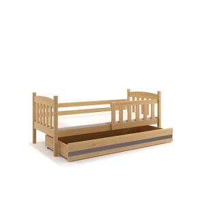 BMS Dětská postel KUBUŠ 1 s úložným prostorem | borovice Barva: Borovice / šedá, Rozměr: 160 x 80 cm