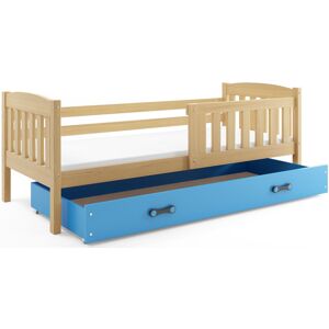 BMS Dětská postel KUBUŠ 1 s úložným prostorem | borovice Barva: Borovice / modrá, Rozměr: 200 x 90 cm