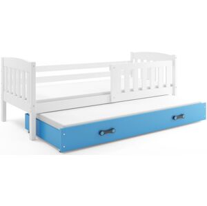 BMS Dětská postel KUBUŠ 2 s přistýlkou | bílá Barva: bílá / modrá, Rozměr: 200 x 90 cm