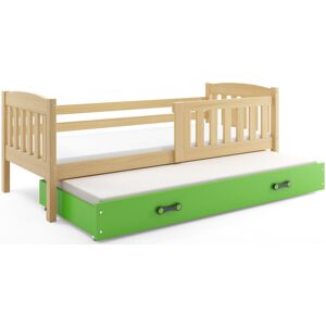 BMS Dětská postel KUBUŠ 2 s přistýlkou | borovice Barva: Borovice / zelená, Rozměr: 200 x 90 cm
