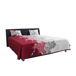Monset Manželská postel: ZINA 160x200 - černá / Lýdia červená Monset: čierna/lýdia červená