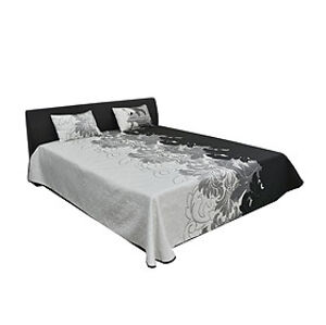Monset Manželská postel: ZINA 160x200 - černá / Lýdia černá Monset: čierna/lýdia čierna