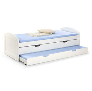 Dětská postel: HALMAR LAGUNA s výsuvným lůžkem a úložným prostorem HALMAR - drevo: MDF lakovaná - biela