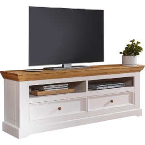 TV stolek Marone Klasik, dekor bílá-dřevo, masiv, borovice