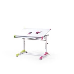 Dětský psací stolek: HALMAR COLLORIDO HALMAR - drevo: MDF lakovaná - biela/ zelená/ ružová, HALMAR - sklo/kov: oceľ lakovaná - biela