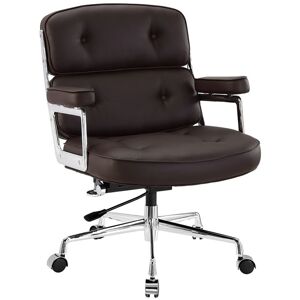 King Home Fotel biurowy ICON PRESTIGE PLUS brązowy - włoska skóra naturálního, aluminium
