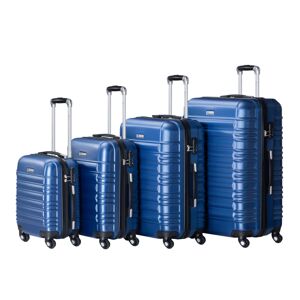 Juskys Sada kufrů ABS 4 ks s teleskopickou rukojetí a kolečky - modrá