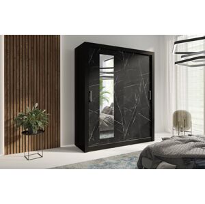 TIMEA 2 moderní šatní skříň s posuvnými dveřmi, černá | 3 ROZMĚRY